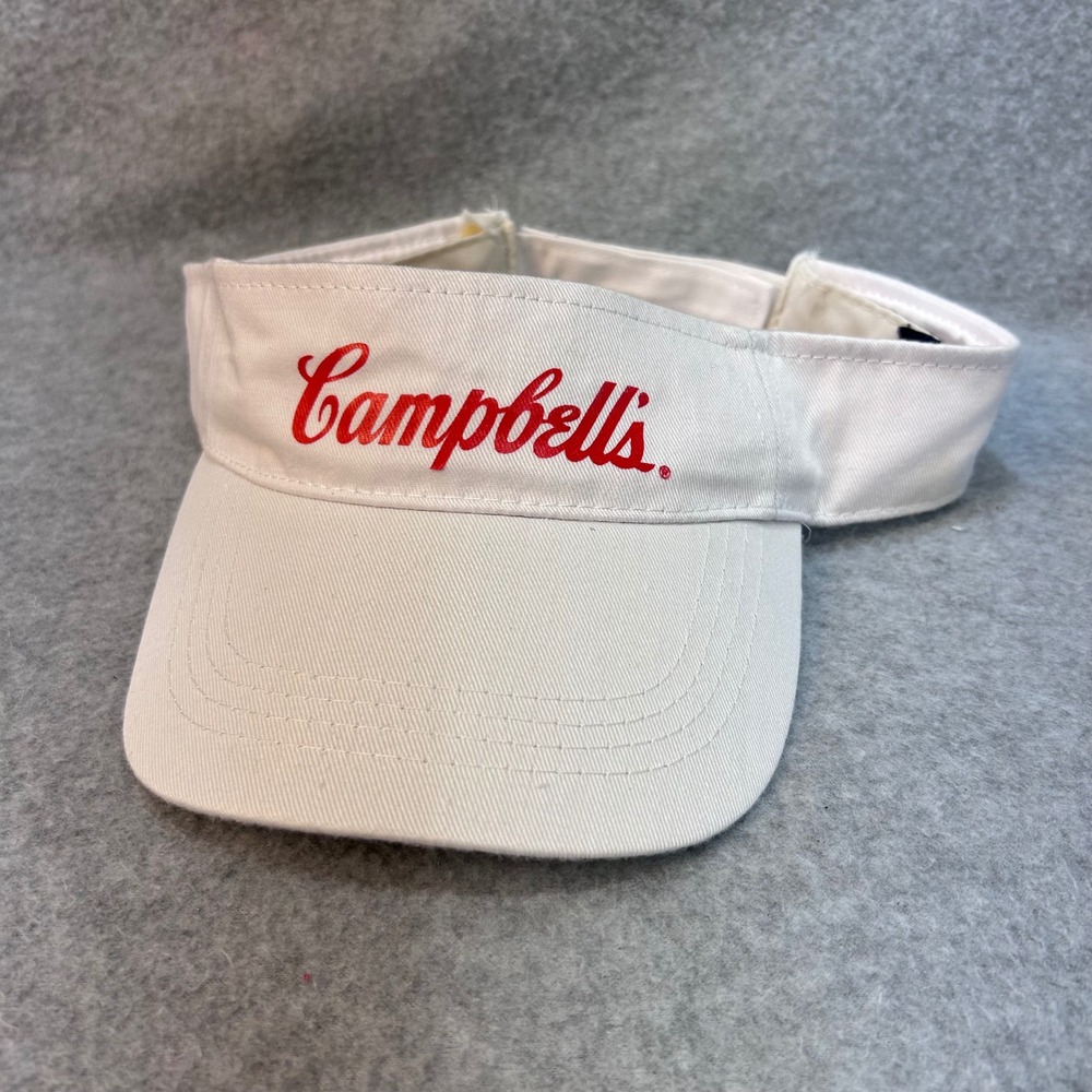 Campbells Logo Unisex White HitWear Visor Hat Adjustable OSFA